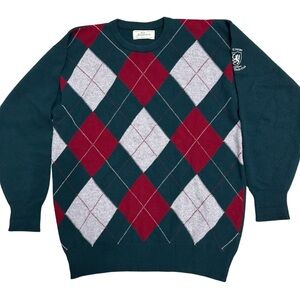 Vtg. Ian Middlemiss Cashmere Argyle Old Course St Andrews Sweater SZ L SCOTLAND